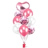 Bouquet 9 globos corazon rosa y blanco