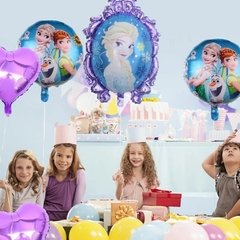 Set x5 globos Frozen marco y corazones violeta en internet