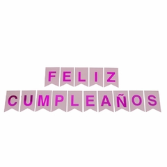 Banderin feliz cumpleaños estampa lila