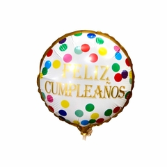 Globo feliz cumpleaños lunares colores 9''