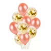 Bouquet x10 globos perlados rosa gold y confetti dorado