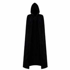 Capa larga con capucha negra 130cm - comprar online
