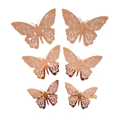 Mariposas rosa gold x6