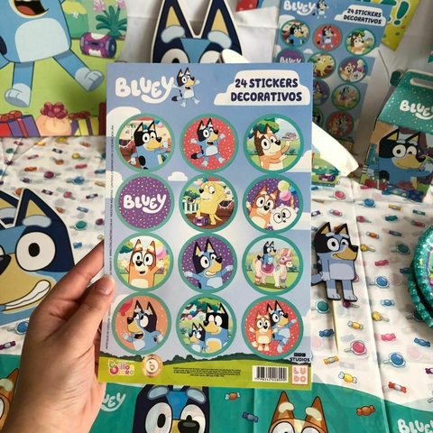 Stickers bluey x24 - Comprar en Aires de Fiesta Magico