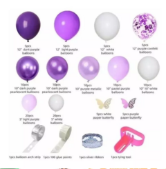 Arco Globos Violeta Lila Blanco Mariposas Baby Shower - comprar online