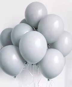 50 Globos Gris Pastel 12 Pulgadas