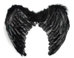 Alas De Angel Negras Con Plumas Ideal Disfraz Grandes