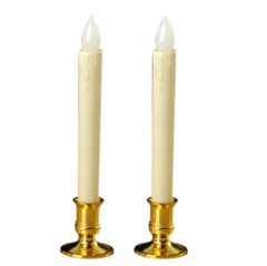 Velas Led Luminosas Con Candelabro Dorado Luz Calida 2