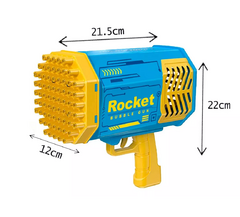 Pistola Burbujero Con Luz Led Bazooka Recargable Usb Burbuja