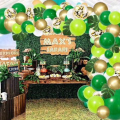 Arco Globos Decorativo Safari Selva Jungla Hojas Cumple - comprar online