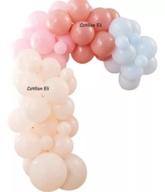 Arco Globos Rosa Celeste Pastel Nude Piel Rosa Retro - comprar online