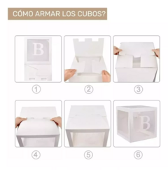 Set Cubos Letras Baby Transparentes Globos Pastel Bloques en internet