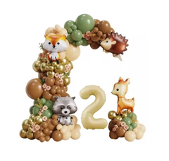 Globos 1 Añito Animalitos Bosque Verde Oliva Bambi Primer en internet