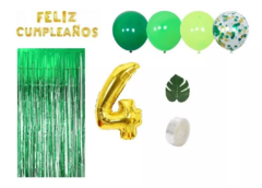 Set Deco Cumple Globos Dinosaurios Cortina Numero 80 Cm Dino5960 - Cotillon Eli