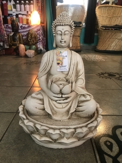 Fuente de agua Buda sobre Flor de loto Art 54024. - comprar online