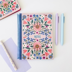 Cuaderno a5 flexible flores notas