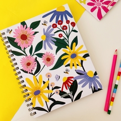 Cuaderno a5 flexible flores