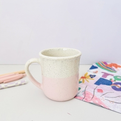 Jarrito/Mate cerámica salpicado rosa
