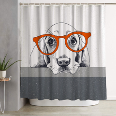 Cortina de Baño Perro con anteojos