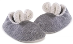 Pantufa infantil com orelhinhas coelhinho de fleece double face marfim - 21807 L80