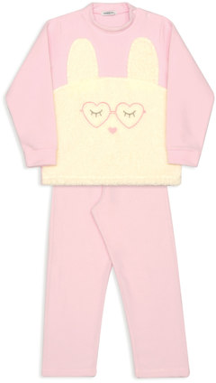Pijama de soft infantil coelho de óculos em malha polar- dedeka 20763