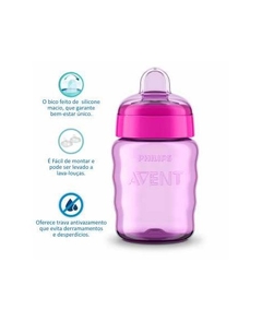 COPO BICO SILICONE EASY SIP 260ML - Avent - rosa - 4553 - comprar online