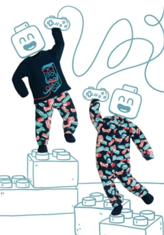 Pijama infantil - game de soft - Estampa brilha no escuro- DEDEKA - 21683 E437 na internet
