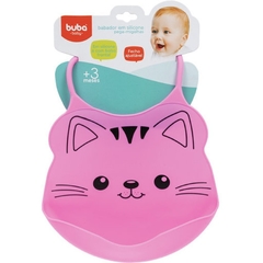 Babador de Silicone com Pega Migalhas - gatinha - buba