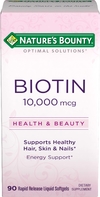 Biotin Health&Beauty 10.000 mcg - Nature's Bounty ® cabelo, pele e unhas - 90 capsulas