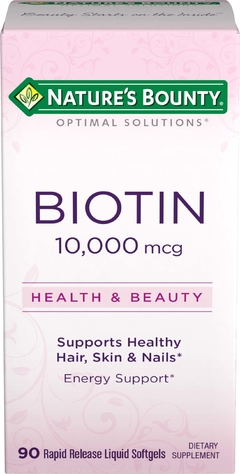 Biotin Health&Beauty 10.000 mcg - Nature's Bounty ® cabelo, pele e unhas - 90 capsulas