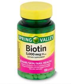 Biotin 5.000 MCG - cabelo, pele, unhas - 120 capsulas - Spring Valley
