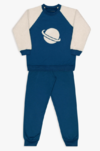 Pijama MOLETINHO planeta - azul marinho e marfim - DEDEKA - 22523 A L08 - comprar online