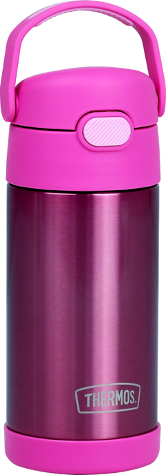 Garrafa Térmica Infantil Inox Canudo Rosa Tokyo - 355ml Thermos - SKU: F4100PK