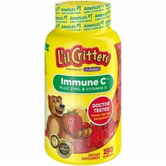 Suplemento vitamínico L'il Critters Immune C Kids Gummy, aromatizado com frutas, 190 unidades