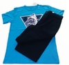 Conjunto - blusa azul tubarão/bermuda azul marinho