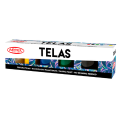 SET PINTURA TELAS 6 COLORES 15ML. ARTEL