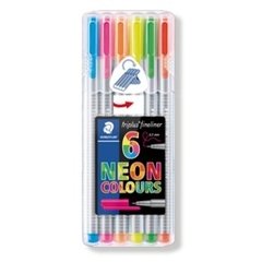 Estuche 6 Rotuladores Triplus Fineliner Staedtler Neon