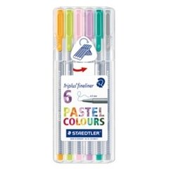 ESTUCHE 6 ROTULADORES TRIPLUS FINELINER STAEDTLER PASTEL