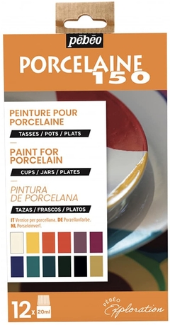 KIT DE INICIACIÓN PEBEO PORCELAINE150 PARA LOZA 12X20 ML.