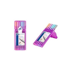 ESTUCHE 6 ROTULADORES TRIPLUS FINELINER STAEDTLER PASTEL ESTUCHE ROSA - comprar online