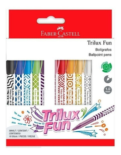 Set Boligrafos Trilux Fun 10 colores Faber- Castell
