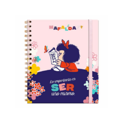 Libreta Tapa Dura con Espiral Grande – Mafalda (rosa)