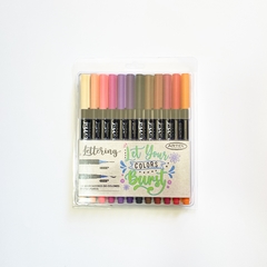 Set marcadores doble punta "lettering" 24 colores Artel