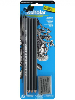 Lápices Grafito Prismacolor Set Scholar + Goma