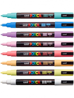 Set 8 marcadores Posca colores pastel 3M - comprar online