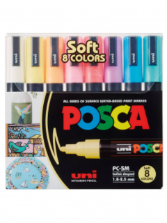 Set 8 marcadores Posca colores pastel 3M