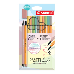 Set pastel love 6 pen 68 y 6 point 88 Stabilo