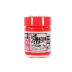 TÉMPERA PROFESIONAL 30 ML POSTER COLOR ROJO FLUORESCENTE - comprar online