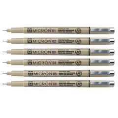 Set Pigma Micron Sakura 6 Grosores Negro - comprar online