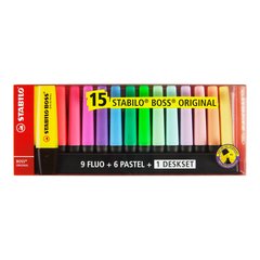 Pack Stabilo Boss Original 15 unidades: Pastel y fluor